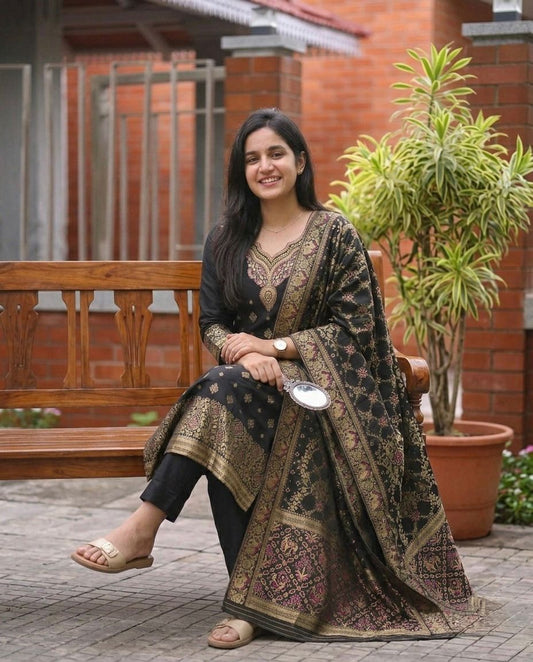 Kanjivaram Glass Tissue Special Suit Set
