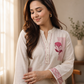 Cotton Flex Co-ord Set for Women – Maroon Floral Embroidered Kurti Pant Set