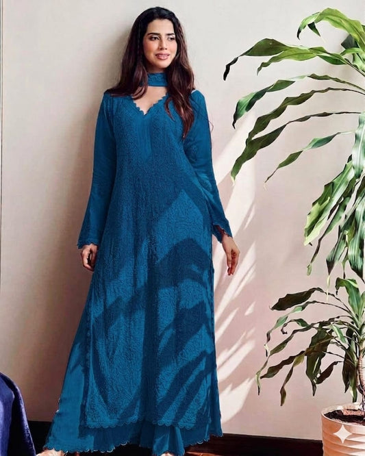 Kurti Palazo with Dupatta Set