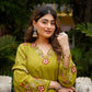 Anarkali embroidery kurta pant with dupatta set