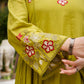 Anarkali embroidery kurta pant with dupatta set