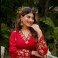 Anarkali embroidery kurta pant with dupatta set