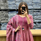 Printed Cotton Anarkali Kurti with Plaazo & Mulmul dupatta